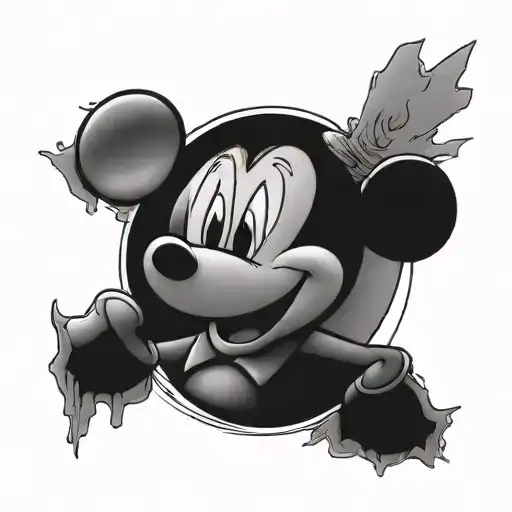 Walt Disney and mickey mouse tattoo design idea