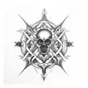 Subject: gothic style (realism, blackwork, abstraction, microrealism) Style: abstraction, blackwork, microrealism, graph tattoo design idea