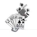 a joker with playing cards tattoo design idea