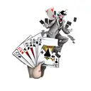a joker with playing cards tattoo design idea