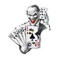 a joker with playing cards tattoo design idea