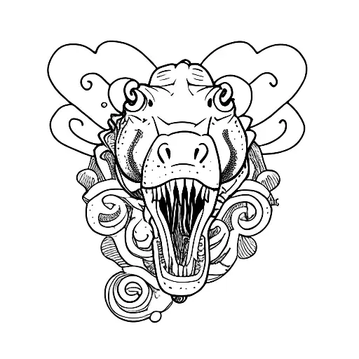 dinosaur with the name Andy  tattoo design idea