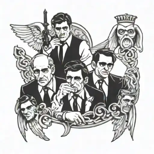 scarface godfather angels cards tattoo design idea