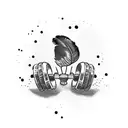 A dumbbell with feathers instead of weights tattoo design idea