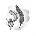 A dumbbell with feathers instead of weights tattoo design idea