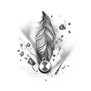 A dumbbell with feathers instead of weights tattoo design idea