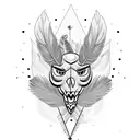 A dumbbell with feathers instead of weights tattoo design idea