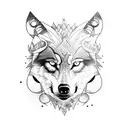 wolf with spartan  tattoo design idea
