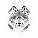 wolf with spartan  tattoo design idea