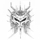 Japanese cyberpunk spine tattoo design idea