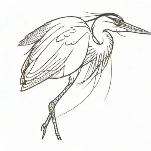 Blue heron tattoo design idea