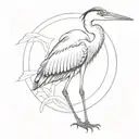 Blue heron tattoo design idea