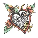 Quote inside a heart outline with trans colours tattoo design idea