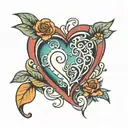 Quote inside a heart outline with trans colours tattoo design idea