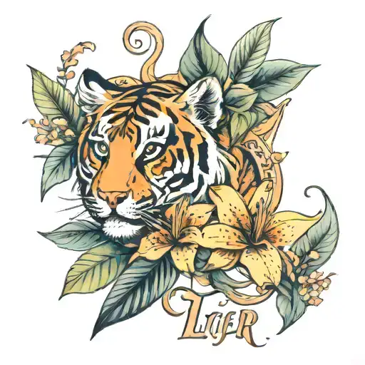 tiger lily name irene tattoo design idea