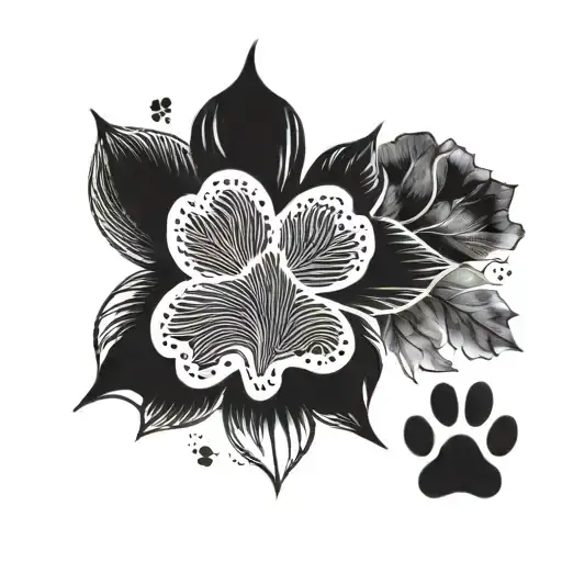 Write Gala, Mac, Sam and Arya and add a dog paw print. tattoo design idea
