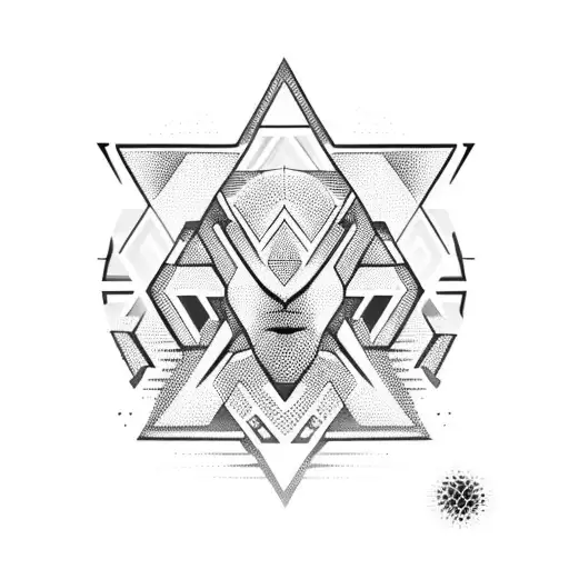 cyber tribal tattoo design idea