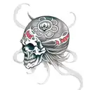 mage skull capuche overlord tattoo design idea