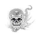 mage skull capuche overlord tattoo design idea