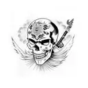 mage skull capuche overlord tattoo design idea