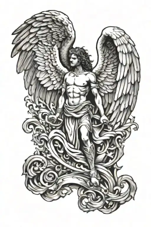 arch angel michael tattoo design idea