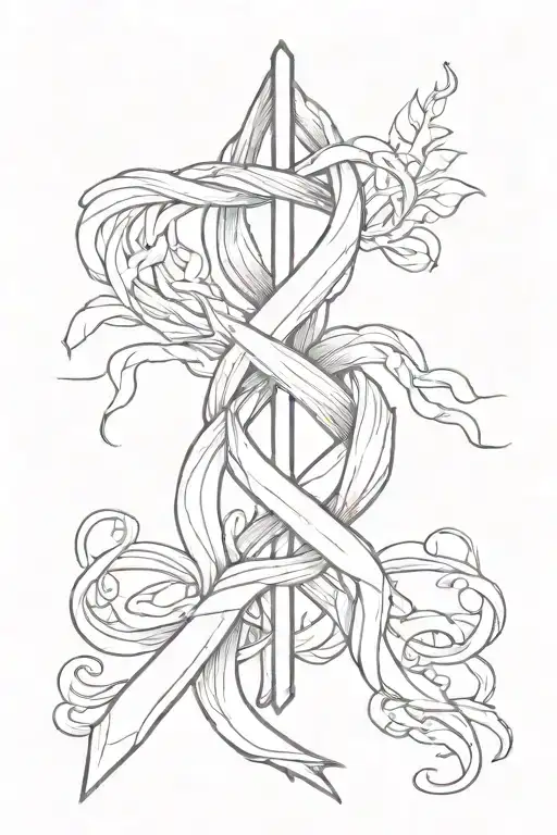 suicide awareness ribbon, mental health awareness, let them,  tattoo design idea