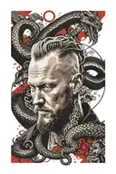Ragnar Lothbrok lying in a snake pit  tattoo design idea