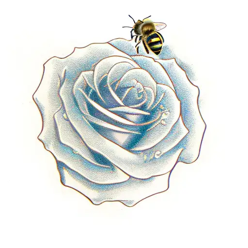 honey bee 37 Rose for men  tattoo design idea