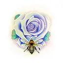 honey bee 37 Rose for men  tattoo design idea
