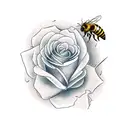 honey bee 37 Rose for men  tattoo design idea