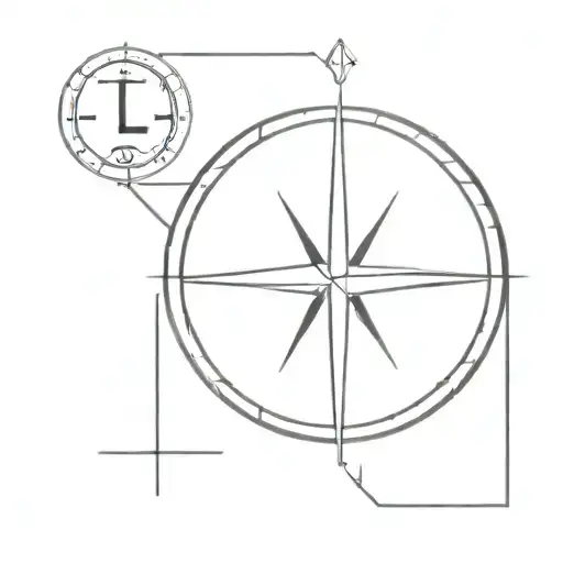 compass with a cross and the letters LWH as the directions  tattoo design idea