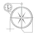 compass with a cross and the letters LWH as the directions  tattoo design idea