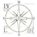 compass with a cross and the letters LWH as the directions  tattoo design idea