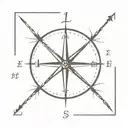 compass with a cross and the letters LWH as the directions  tattoo design idea