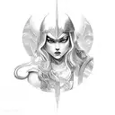 Job from Bible with storm and lighting around tattoo design idea