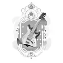 Guitar tattoo design idea