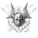 Stranger Things bat crossed with a biblically acurate angel tattoo design idea