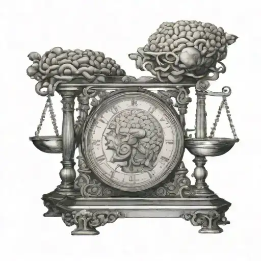 Weighing the heart and brain on the scales used to weigh tattoo design idea