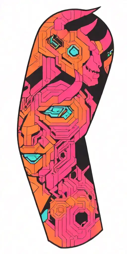 Cyber punk Minotaur tattoo design idea