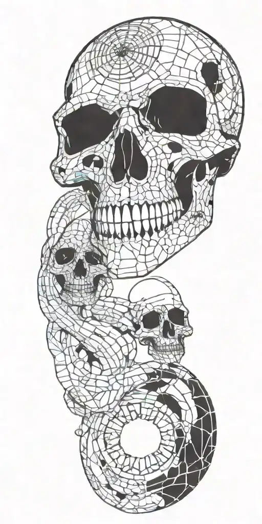  Color Skull and scorpion tattoo design idea