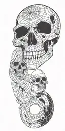  Color Skull and scorpion tattoo design idea