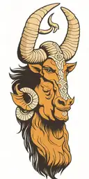 Kaleidescope minotaur head tattoo design idea