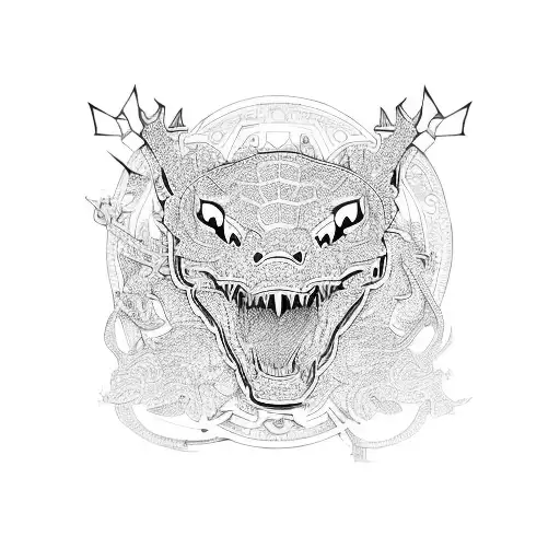 Diamond crocodile leather tattoo design idea