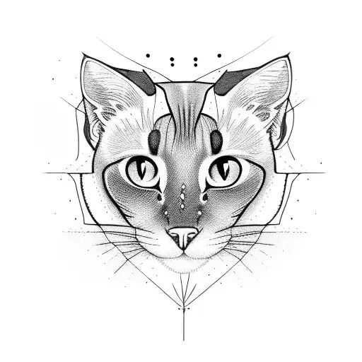 black cat with space  tattoo design idea