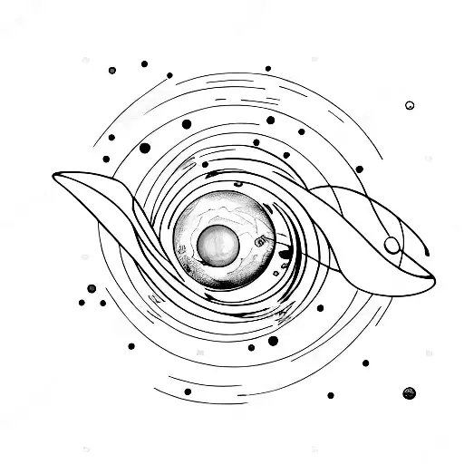 solar system planets with the Sun tattoo design idea