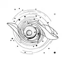 solar system planets with the Sun tattoo design idea