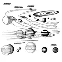 solar system planets with the Sun tattoo design idea
