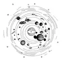 solar system planets with the Sun tattoo design idea