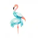 A nurse (RN) holding a flamingo with chill pepper tattoos tattoo design idea