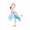 A nurse (RN) holding a flamingo with chill pepper tattoos tattoo design idea